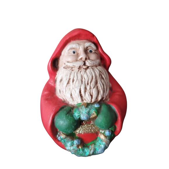 Vintage 1992 Scioto Santa Redcoat Christmas Wreath Hand Painted Figurine Adult's - Picture 1 of 7